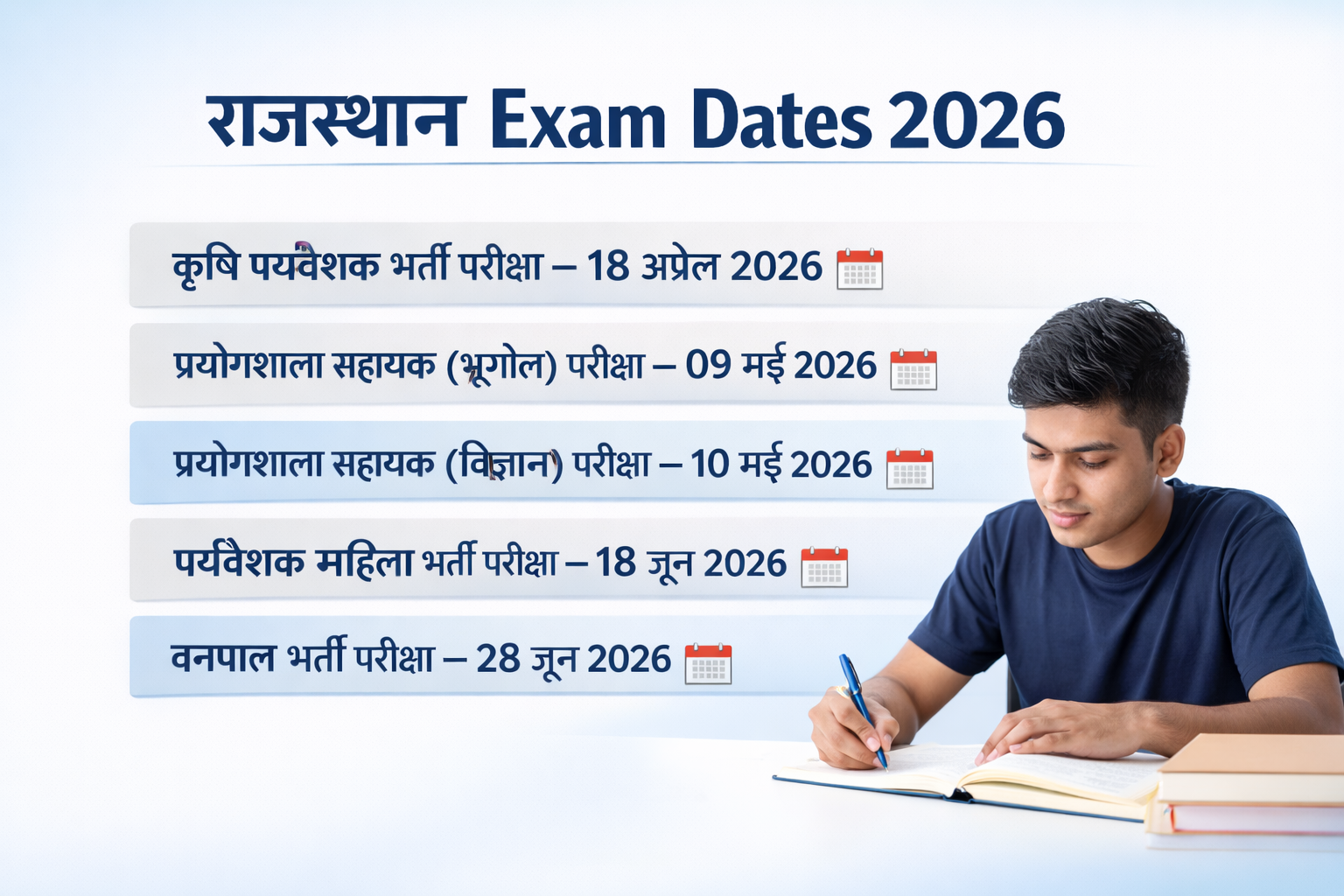 5 Exam Calendar Rajasthan Jobs 2026