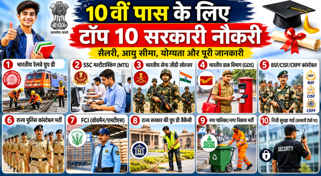 Top 8 Goverment Job After 10th 2026