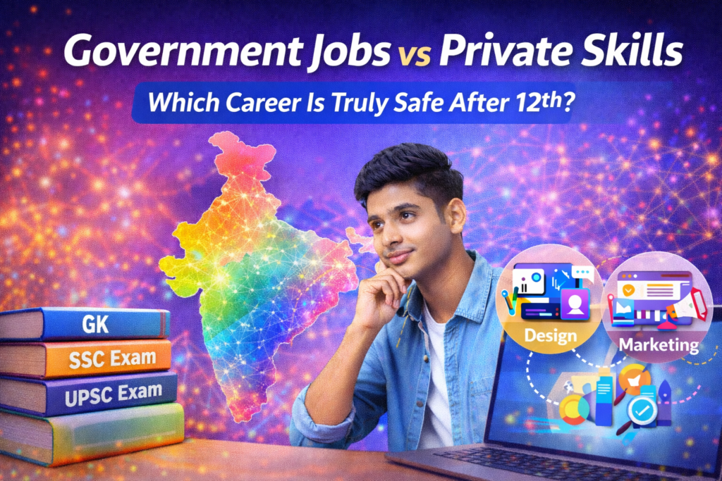 “Government Jobs vs Private Skills: 12th के बाद कौन सा करियर सच में सुरक्षित है?”
